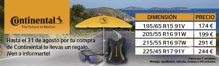 Disfruta del verano con Continental y consigue tu regalo.