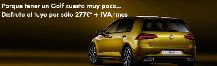 ¡¡Hazte con un Golf por sólo 277€ + IVA/mes!!